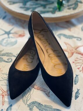Sam Edelman - Sally Black Suede Pointed Toe Ballet Flats - NIB
